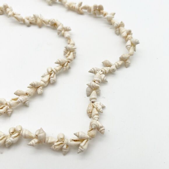 Shell Necklace Vintage Seashell Hawaiian Long Single Strand Wrap 52” Natural - Picture 4 of 7